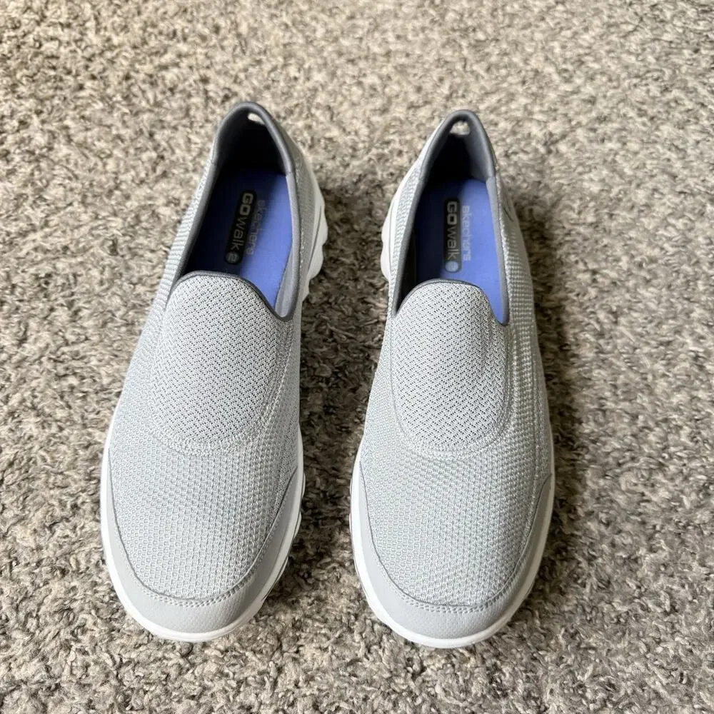 Skechers Go Walk 2 Womens Size 11 Casual Walking Slip On Shoes Gray COMFORT NEW